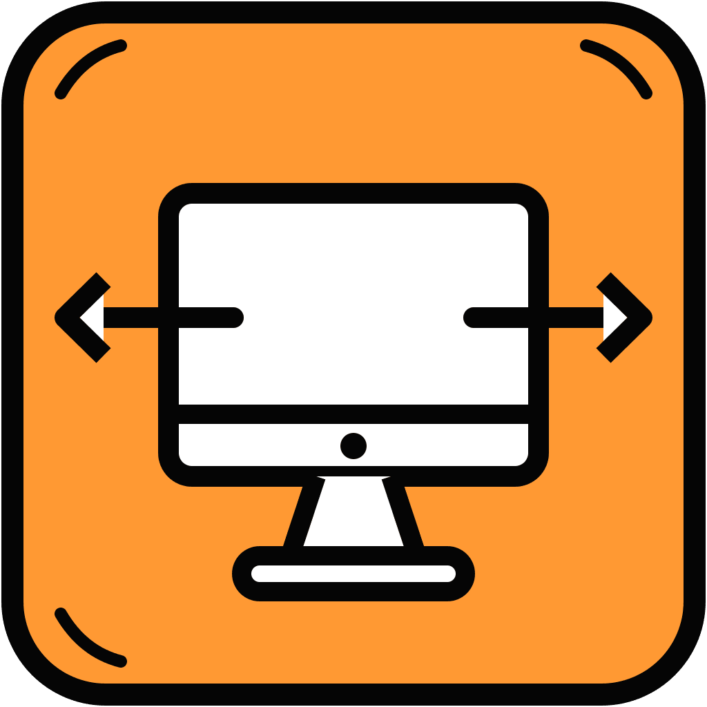 Monitor with arrows icon for office handoff