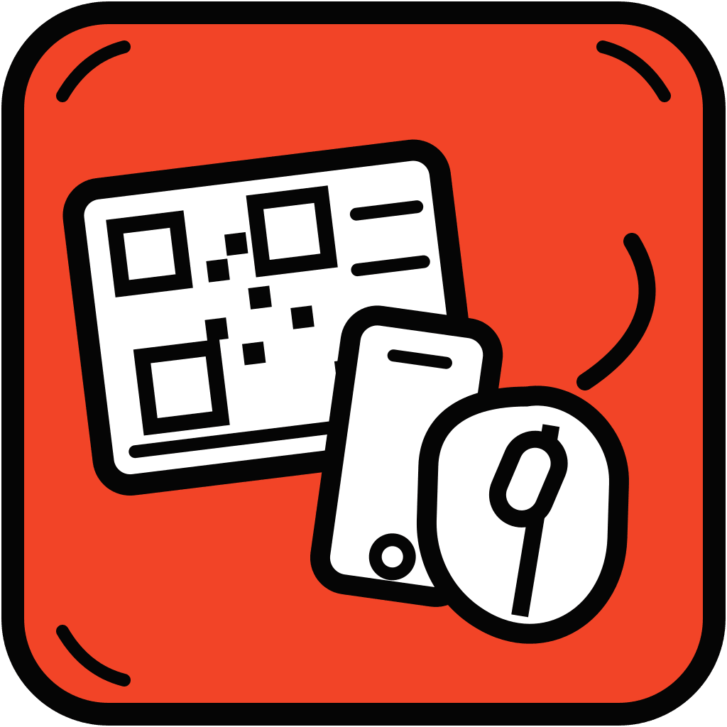 QR card, phone, and mouse icon for field-ready plumbing invites